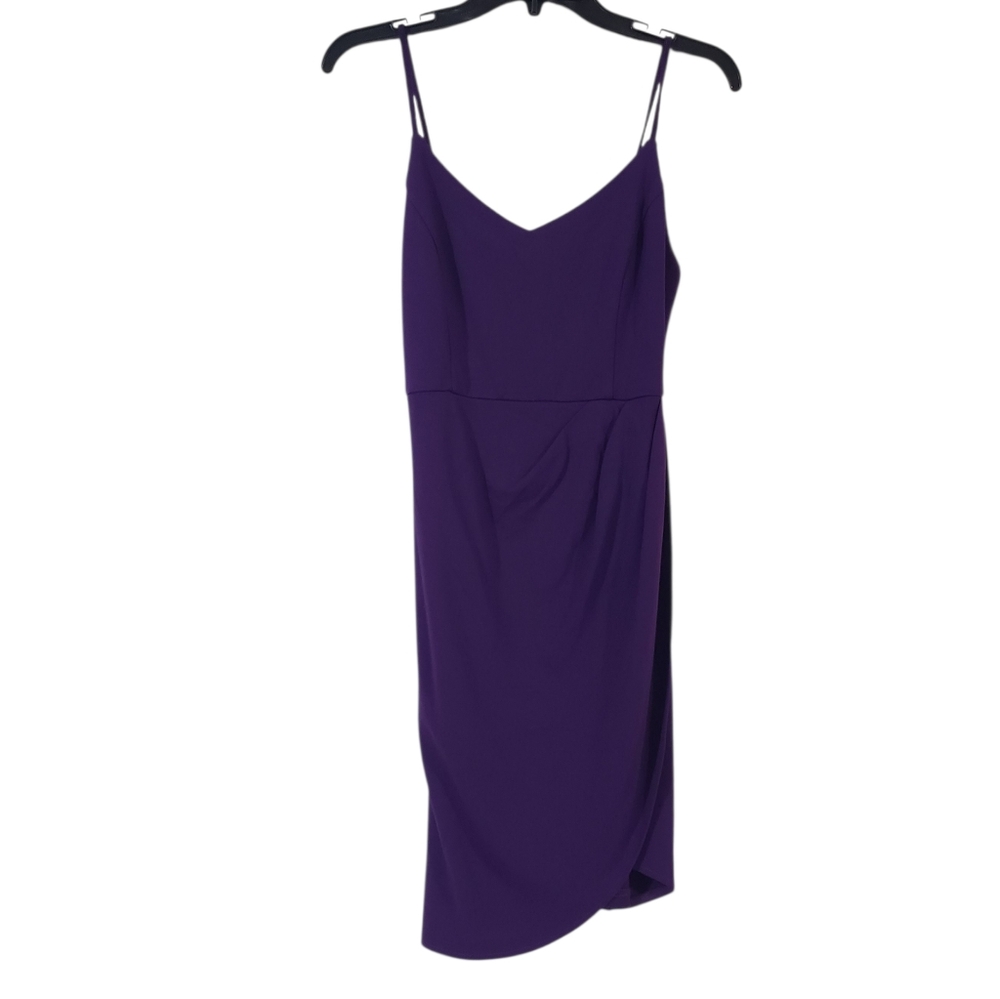 ZALALUS Womens Size Small Plum Purple Sleeveless Short Mini Faux Wrap Dress